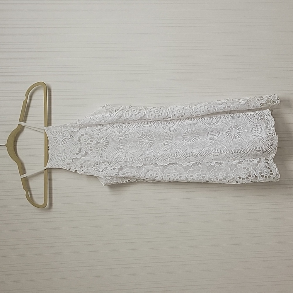 Francesca's Women's White Lace Sleeveless Dress Sz Small Nwt